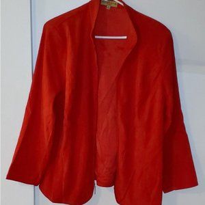 Notations Women's Shaket Blazer Jacket Zip Up Red Light Suede Feel Size 1X